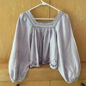 Universal Thread Lavender Eyelet Long Sleeve Shirt